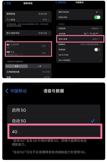 天等苹果手机维修分享iPhone14如何切换4G/5G? iPhone14 5G网络切换方法 